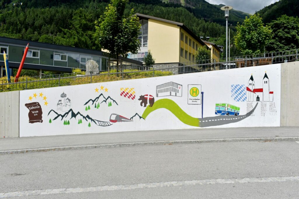 EU.Kunstwände am Schulcampus in Obervellach